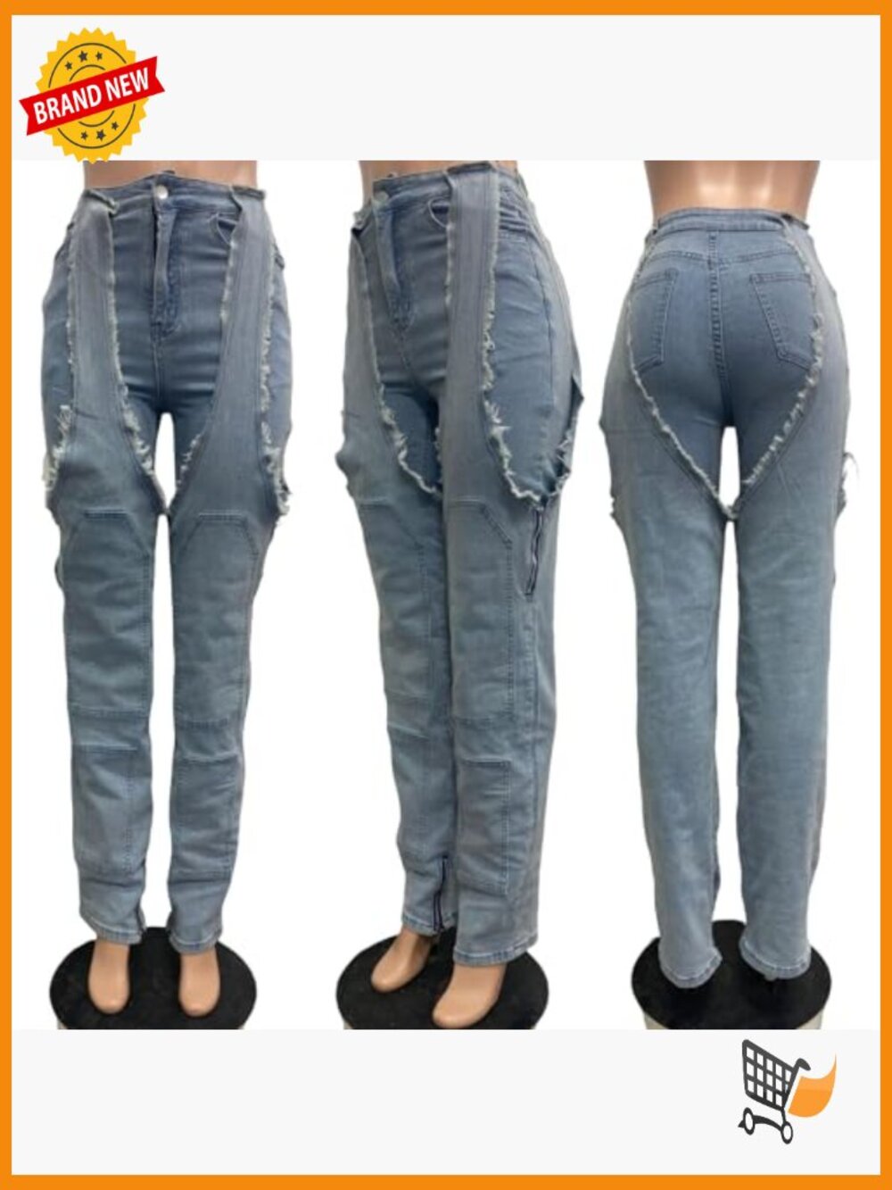 Baggy High Rise Wide Leg Jeans with Pockets Streetwear Y2K Stretchy - Picture 5 of 7